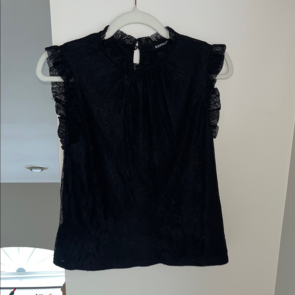 Express Black Lace Blouse
